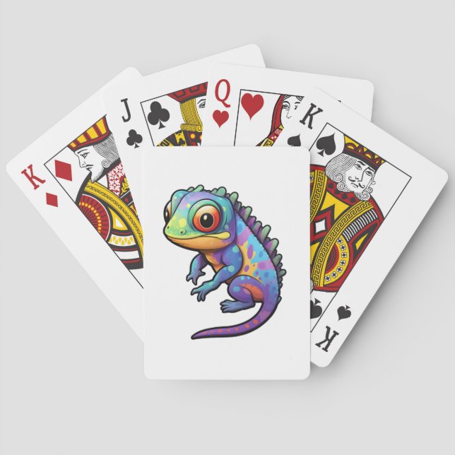 Cartoon Chameleon Spielkarten (Rückseite)