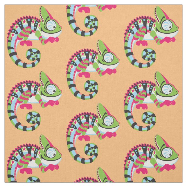 Cartoon Chameleon Stoff (Muster)