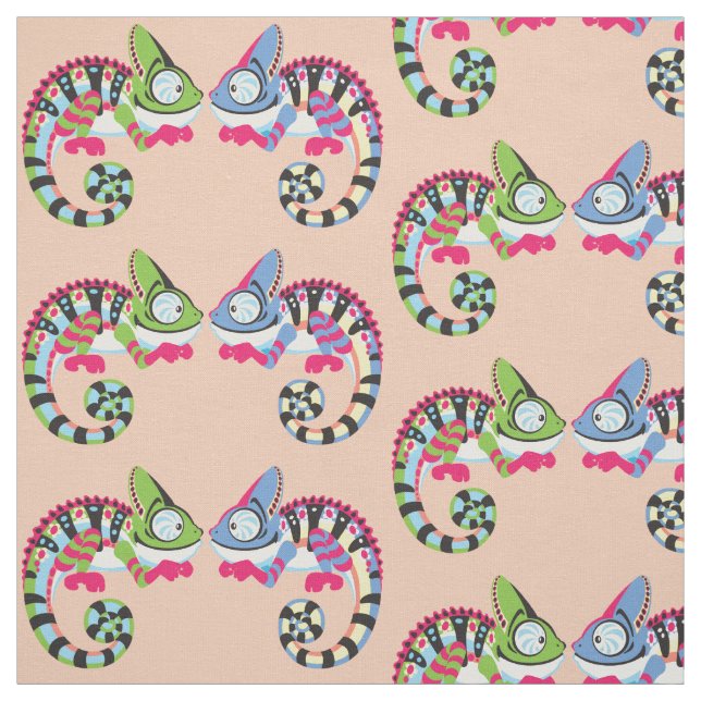 Cartoon Chameleon Stoff (Muster)
