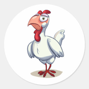Cartoon Character Chicken Runder Aufkleber