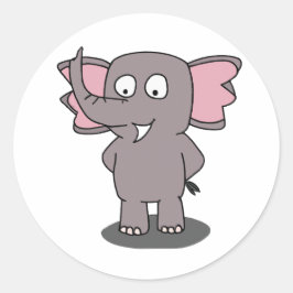 Cartoon Character Elephant Runder Aufkleber