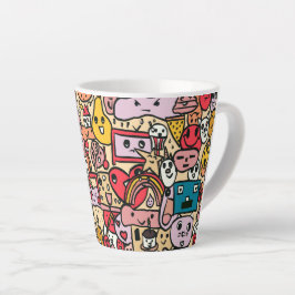 Cartoon Character Hand Drass Muster Milchtasse