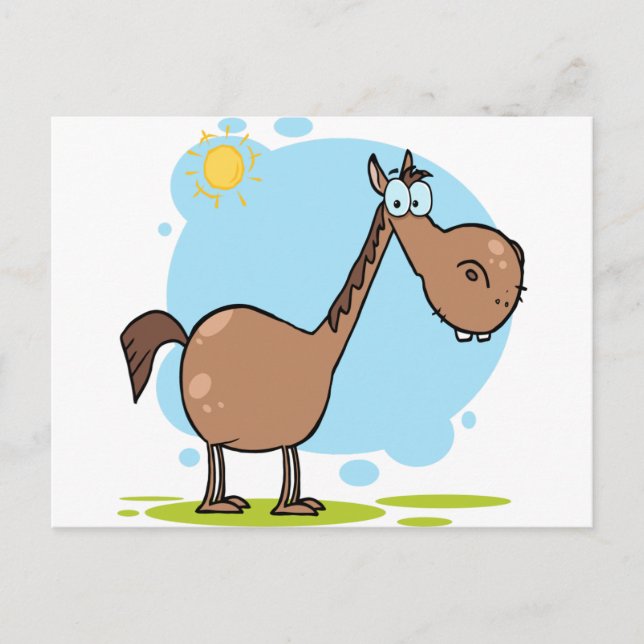 Cartoon Character Horse Postkarte (Vorderseite)