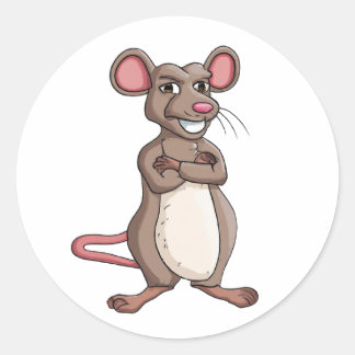 Cartoon Character Mouse Runder Aufkleber