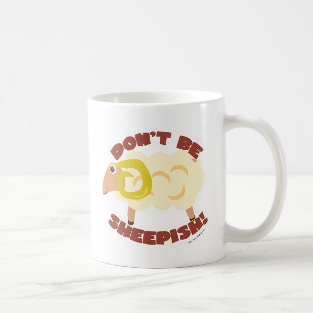 Cartoon Character niedlich Fun Sheepish Sheep Lamb Tasse (Rechts)