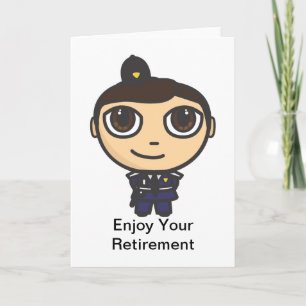 Cartoon Character Policeman Retirement Card Karte