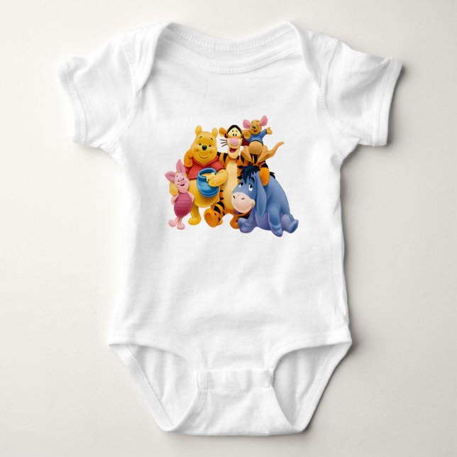Cartoon Character Winnie Pooh Bear Honey Anime Bab Baby Strampler (Vorderseite)