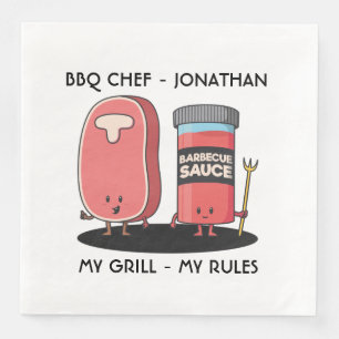 Cartoon Characters Steak & Sauce Custom GRILLEN Ko Serviette