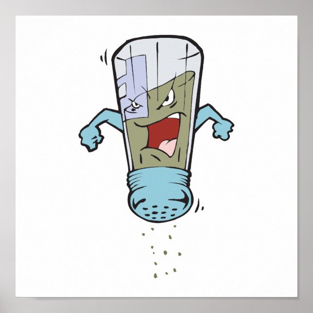 Cartoon-Charakter des Pfefferschüttlers Poster (Vorne)