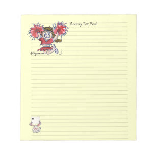 Cartoon Cheerleader Hooray For You Notepad Notizblock