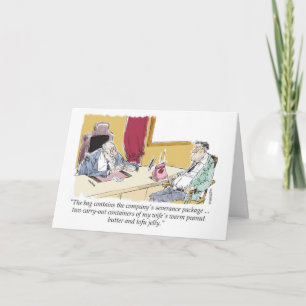 Cartoon-Chef, der Abfindungspakete für Mist anbiet Karte