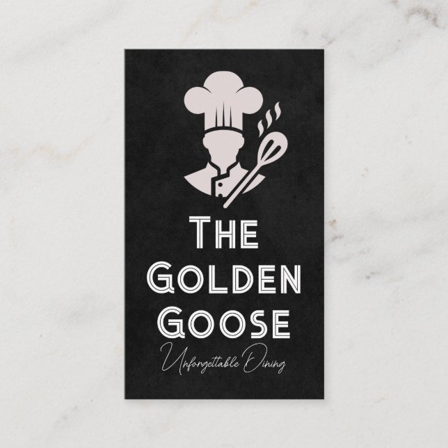 Cartoon Chef Logo | Restaurant Visitenkarte (Vorderseite)