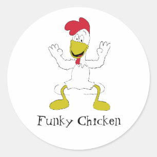 Cartoon Chicken Dance Classic Round Sticker