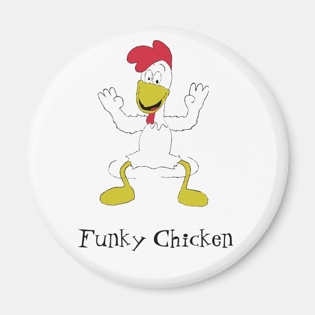 Cartoon Chicken Dance Magnet (Vorne)
