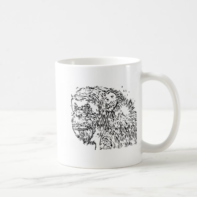 Cartoon Chimpanzee Kaffeetasse (Rechts)