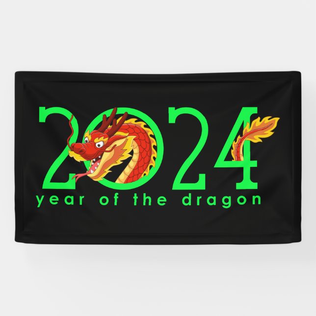 Cartoon Chinesisches Jahr des Drachen Banner (Horizontal)