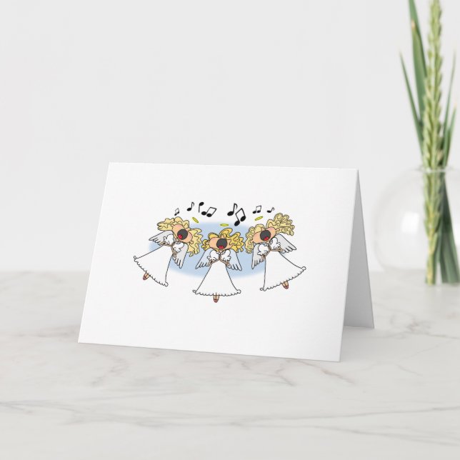 Cartoon Choir of Angels Christmas Card Feiertagskarte (Vorderseite)