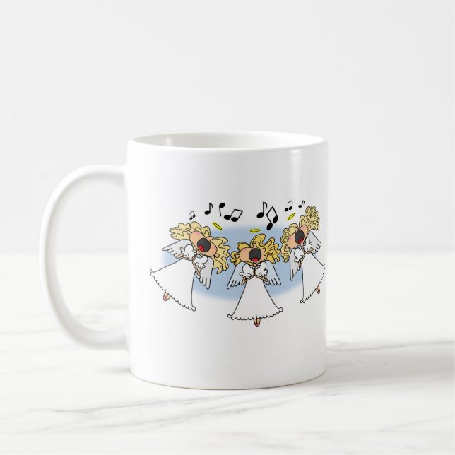 Cartoon Choir of Angels Kaffee Tasse (Links)