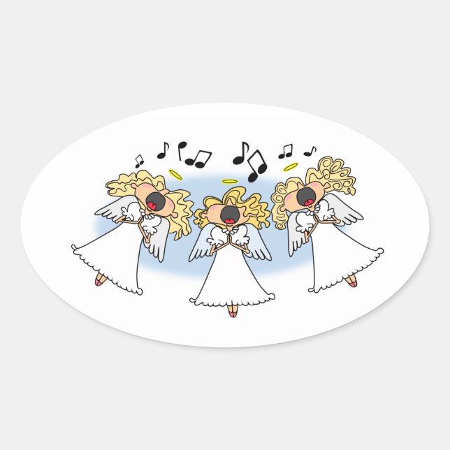 Cartoon Choir of Angels Sticker (Vorderseite)