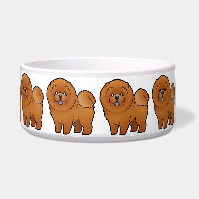 Cartoon-Chow-Chow Chow-Chow Napf (Vorderseite)