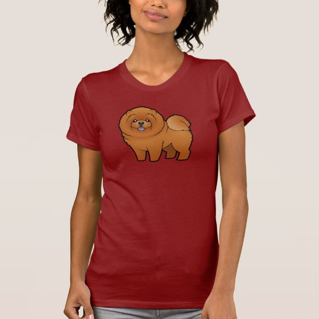 Cartoon-Chow-Chow Chow-Chow T-Shirt (Vorderseite)