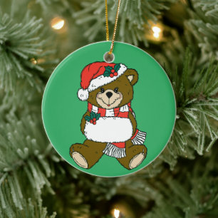 Cartoon Christmas Animal Teddy Bären Art Keramik Ornament