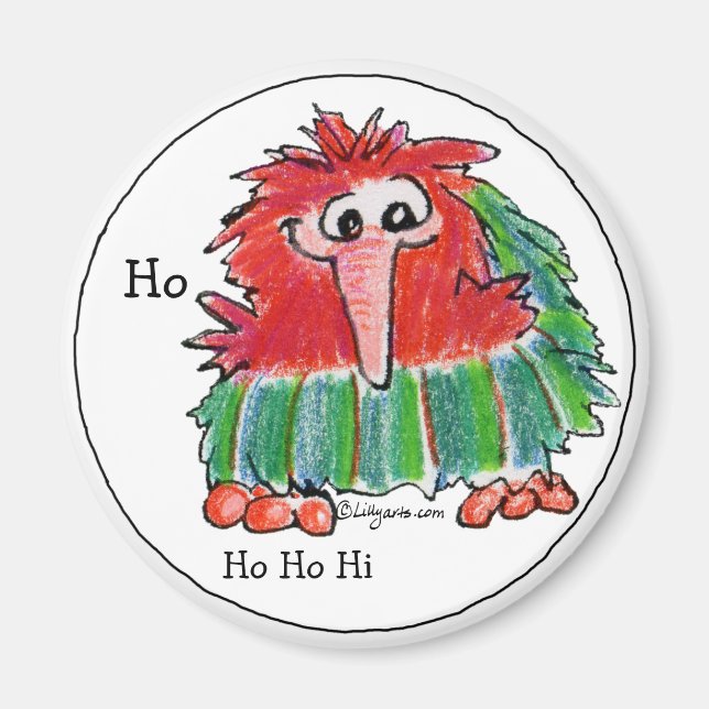 Cartoon Christmas Kiwi Ho Ho Hi Magnet (Vorne)
