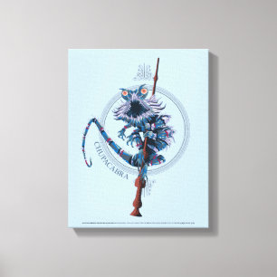 Cartoon Chupacabra & Elder Wand Leinwanddruck