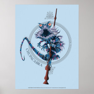 Cartoon Chupacabra & Elder Wand Poster