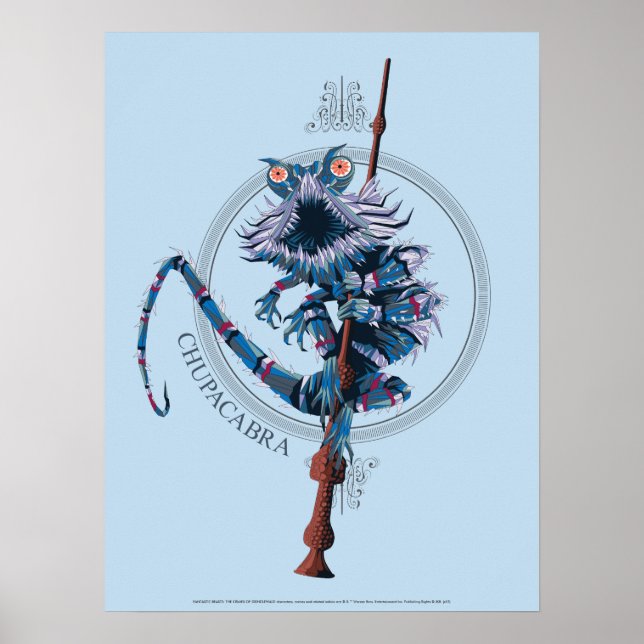 Cartoon Chupacabra & Elder Wand Poster (Vorne)