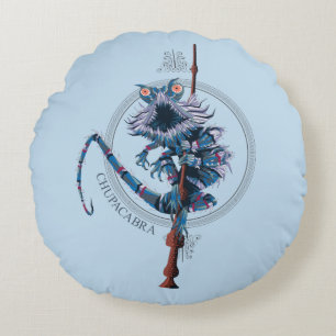 Cartoon Chupacabra & Elder Wand Rundes Kissen