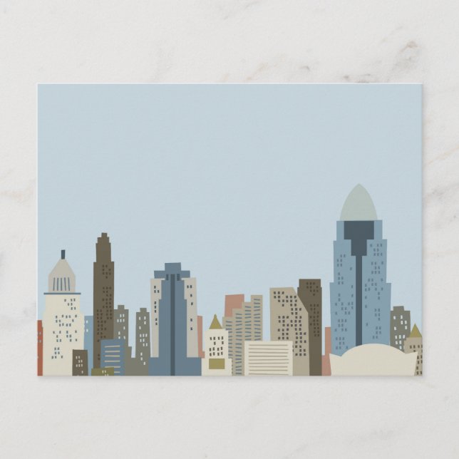 Cartoon Cincinnati Postkarte (Vorderseite)
