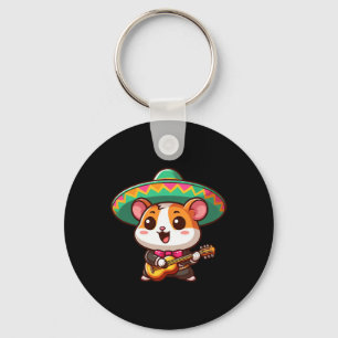 Cartoon Cinco De Mayo Hamster Mariachi Guitar Mexi Schlüsselanhänger