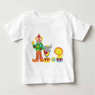 Cartoon Circus Clown und Tiere Long Sleeve T-Shi Baby T-shirt