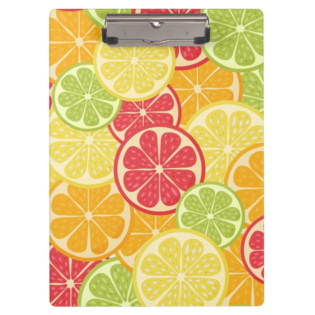 Cartoon Citrus Notebook Klemmbrett (Vorderseite)