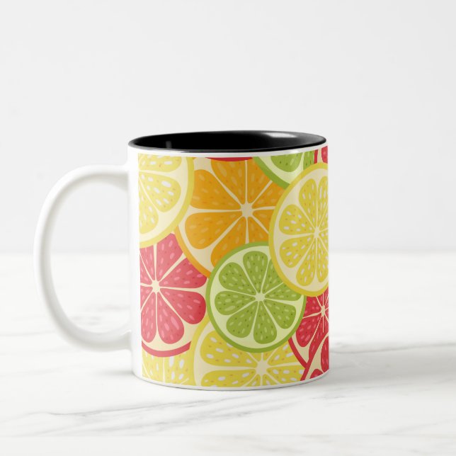 Cartoon Citrus Zweifarbige Tasse (Links)