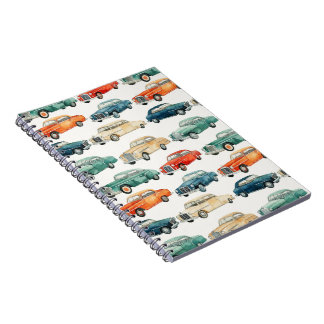 Cartoon Classic Cars Notebook Notizblock