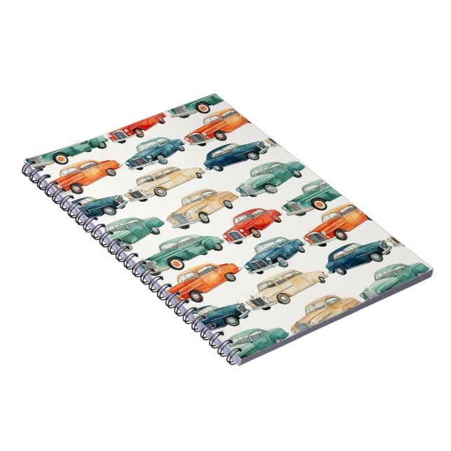 Cartoon Classic Cars Notebook Notizblock (Rechte Seite)