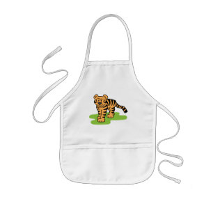 Cartoon-Clip-Art-Bengal-Tiger-Großkatze mit Streif Kinderschürze
