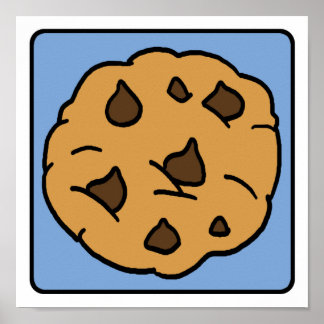 Cartoon Clip Art Chocolate Chip Cookie Dessert Poster
