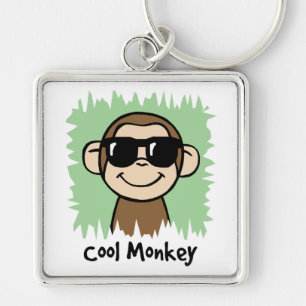Cartoon-Clip-Art cooler Affe mit Sonnenbrille Schlüsselanhänger
