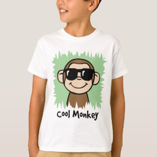 Cartoon Clip Art Cooler Affe mit Sonnenbrille T-Shirt