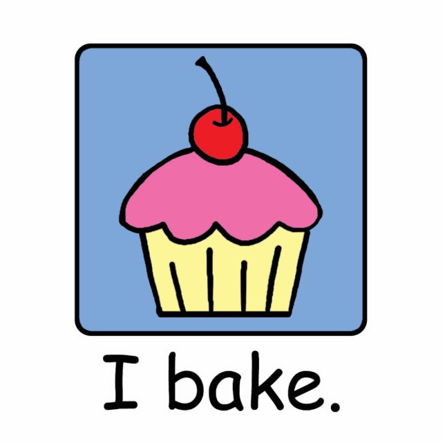 Cartoon Clip Art Cupcake Dessert Pink Frosting Freistehende Fotoskulptur (Vorne)