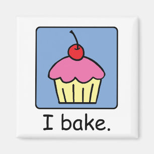Cartoon-Clip-Art-Cupcake-Dessert-Rosa-Frosting Magnet