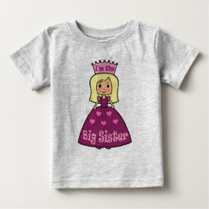 Cartoon Clip Art Niedlich Big Sister Princess Hear Baby T-shirt