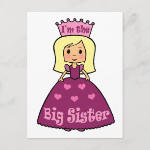 Cartoon Clip Art Niedlich Big Sister Princess Hear Postkarte