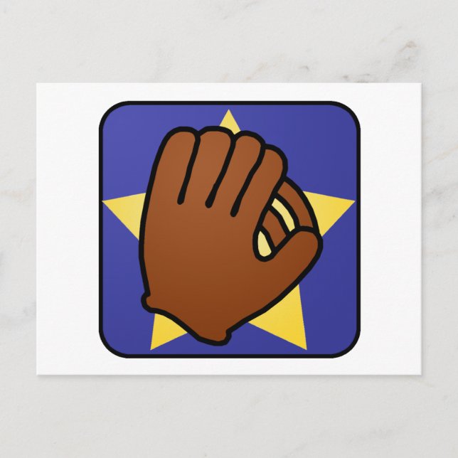 Cartoon Clip Art Sport Baseball Glove Gold Star Postkarte (Vorderseite)