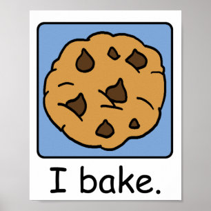 Cartoon Clip Art Yummy Chocolate Chip Cookie Poster