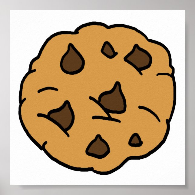 Cartoon Clipart HUGE Chocolate Chip Cookie Dessert Poster (Vorne)