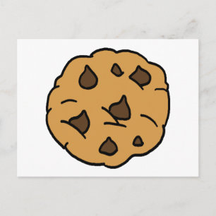 Cartoon Clipart HUGE Chocolate Chip Cookie Dessert Postkarte